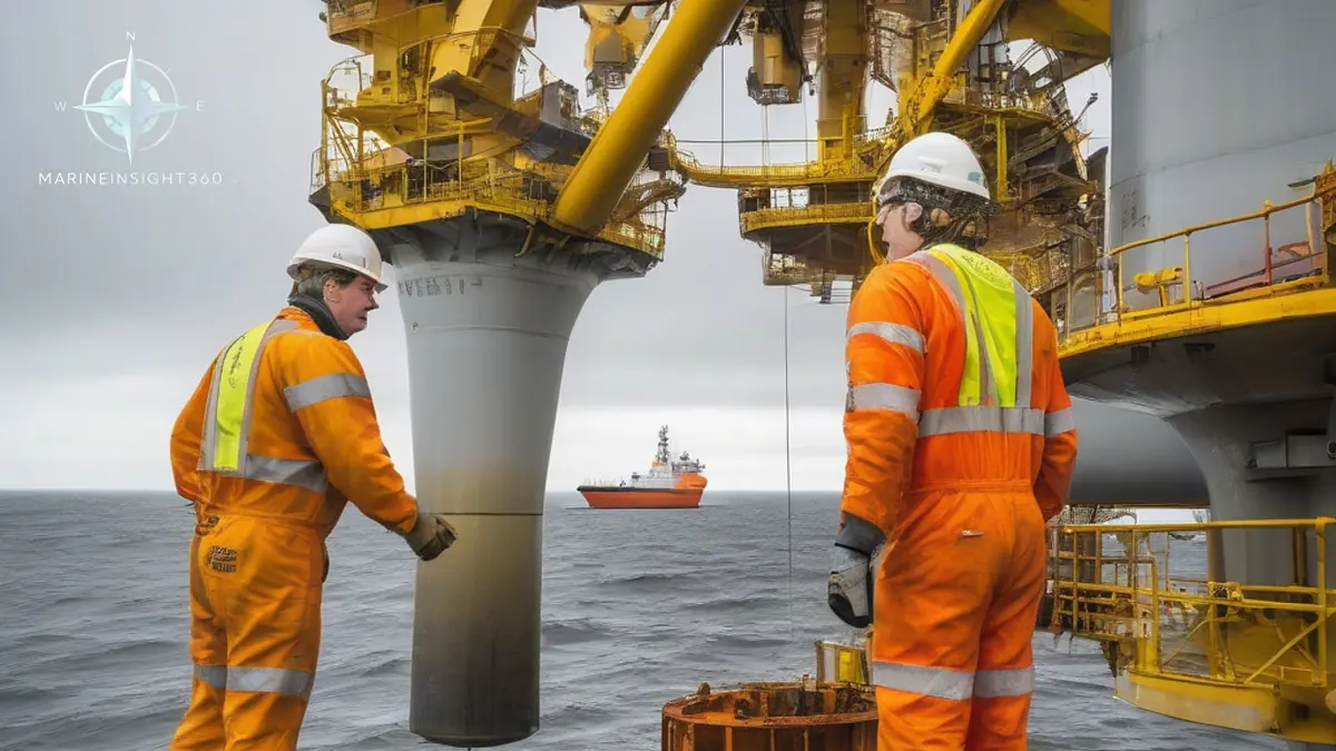 Service operation vessel with a walk-to-work gangway landed on an offshore wind turbine platform