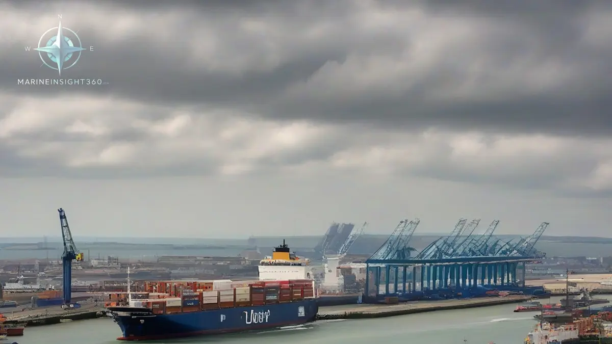 English Channel Overview illustrated with ports, cargo and shipping logistics for Marine Insight 360 readers