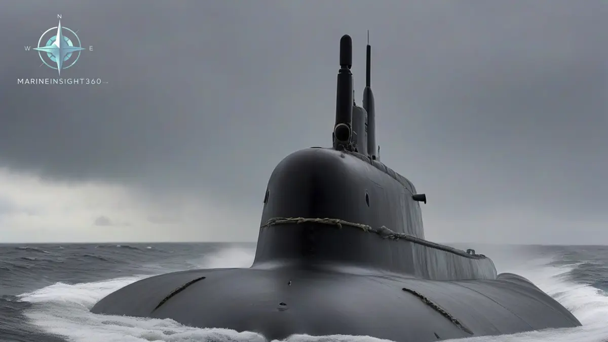 Largest Submarine: Typhoon Class illustrated with ship engine-room equipment for Marine Insight 360 readers