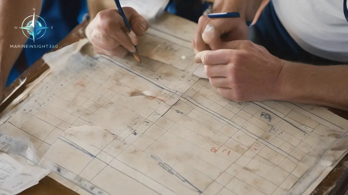 Deck licence candidate working a chart problem with dividers while preparing for an oral exam