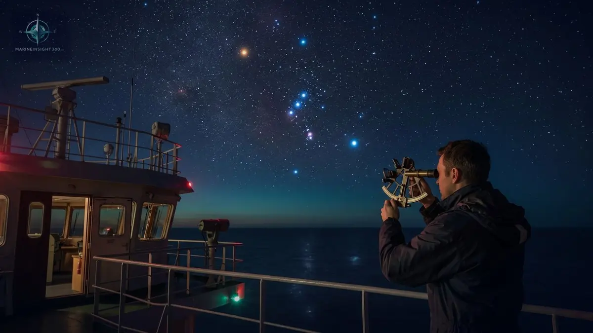 Orion's Belt Stars &amp; Their Importance illustrated with commercial shipping context for Marine Insight 360 readers