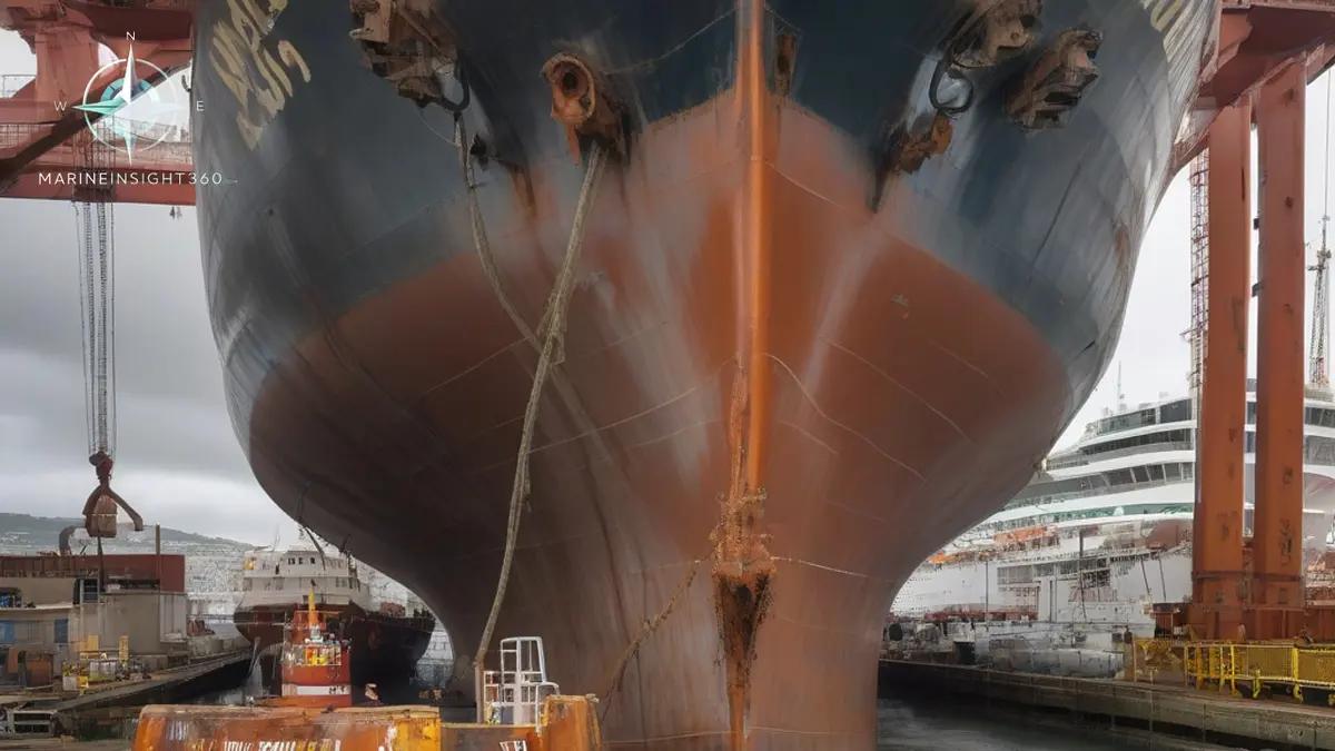 Ageing product tanker detained at a Gibraltar quay as port state control inspectors board by ladder