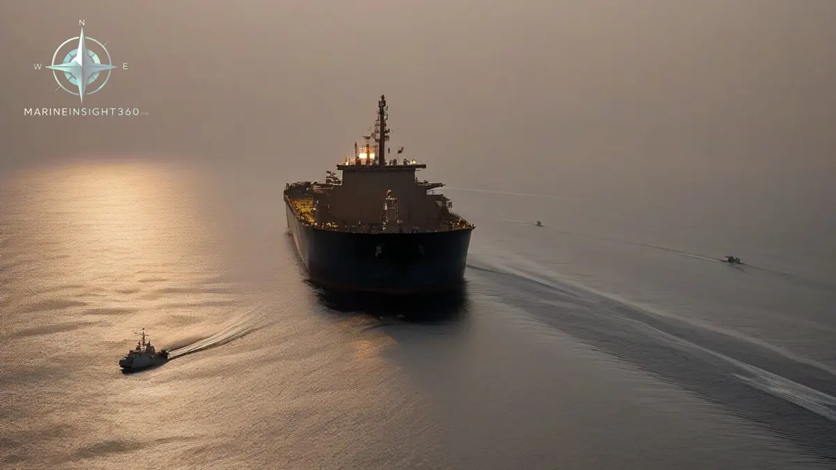 Strait of Hormuz Blockade: What Closure Really Means for Merchant Ships illustrated with shipping security and route risk for Marine Insight 360 readers