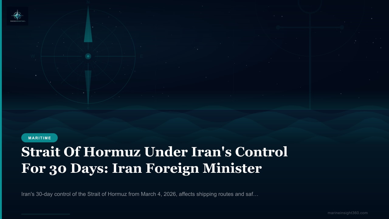 Strait Of Hormuz Under Iran's Control For 30 Days: Iran Foreign Minister