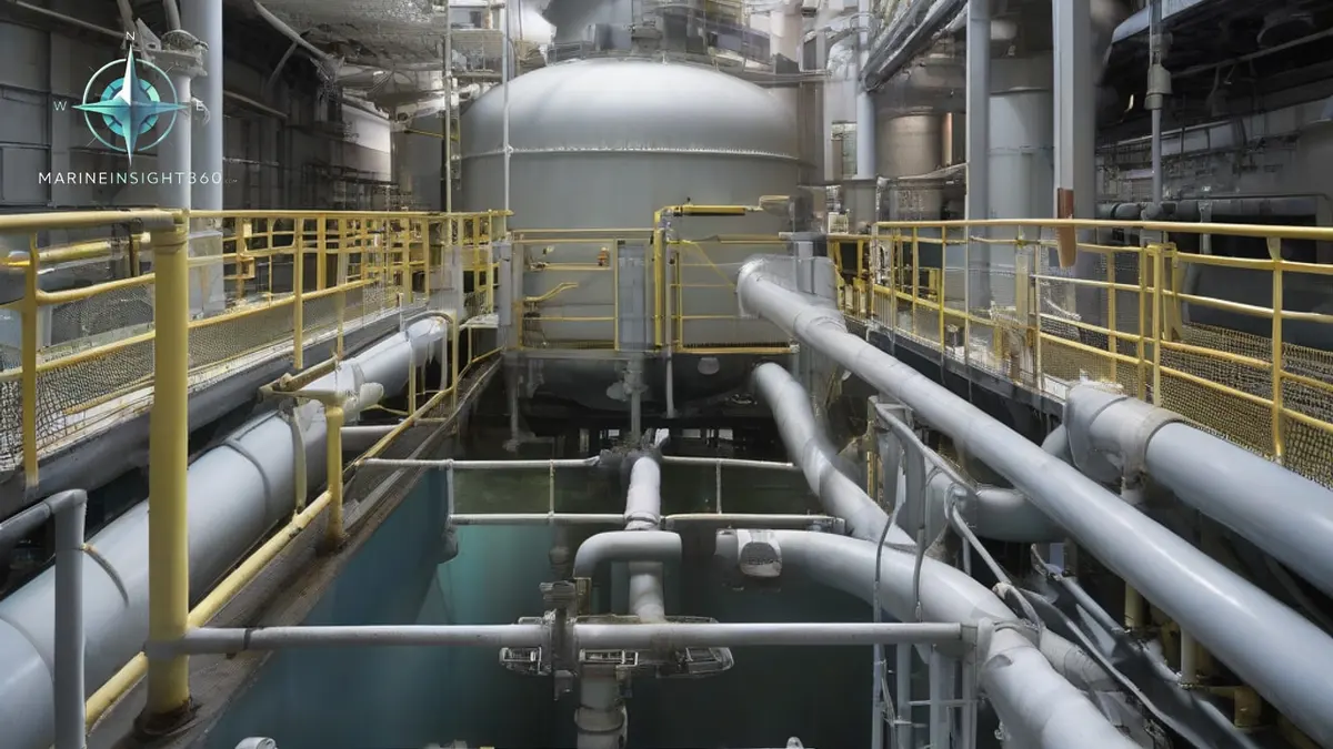 Ballast water treatment filter and ultraviolet reactor mounted on pipework in a ship pump room
