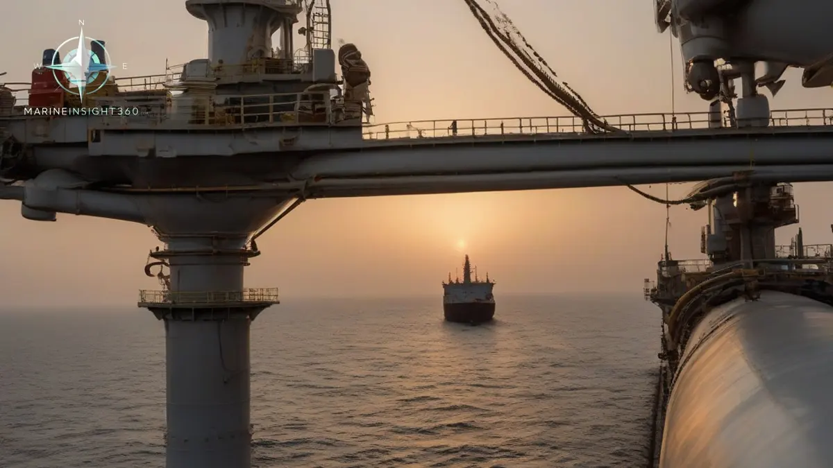 Laden crude oil tanker transiting the Strait of Hormuz at dawn off the Musandam peninsula
