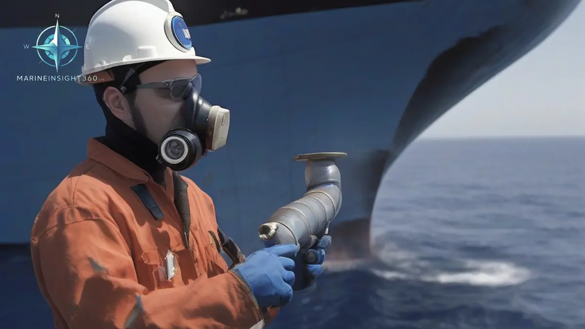 Crude oil tanker alongside a terminal with vapor return line and cargo hoses connected at the manifold