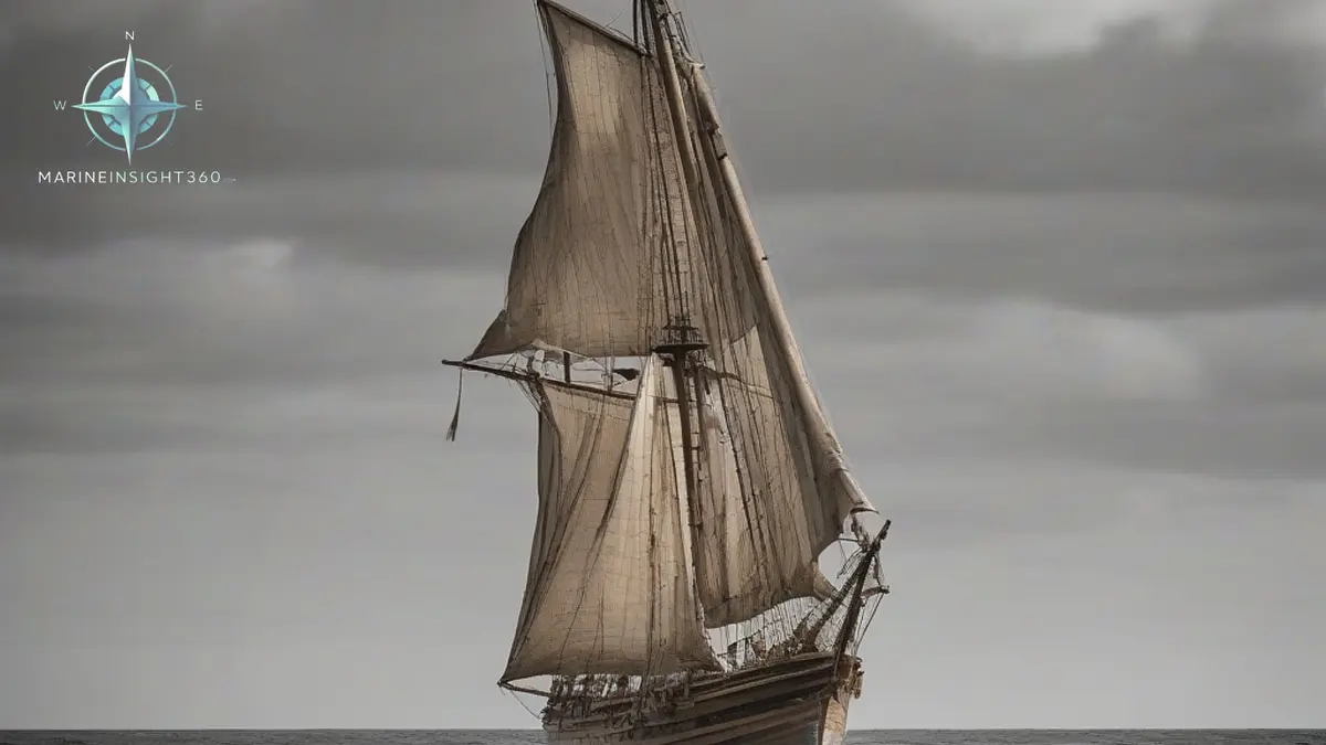 Period-accurate wooden caravel under square and lateen sail on the open Atlantic swell