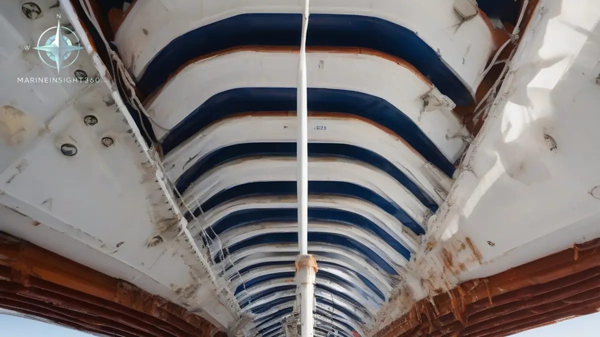 Stern of a large cruise ship at a terminal quay with its ensign flying from the flagstaff