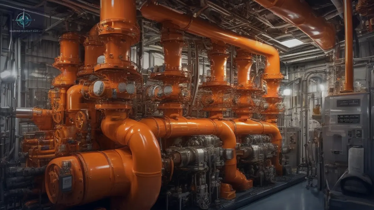 Engineer inspecting LNG fuel system gauges