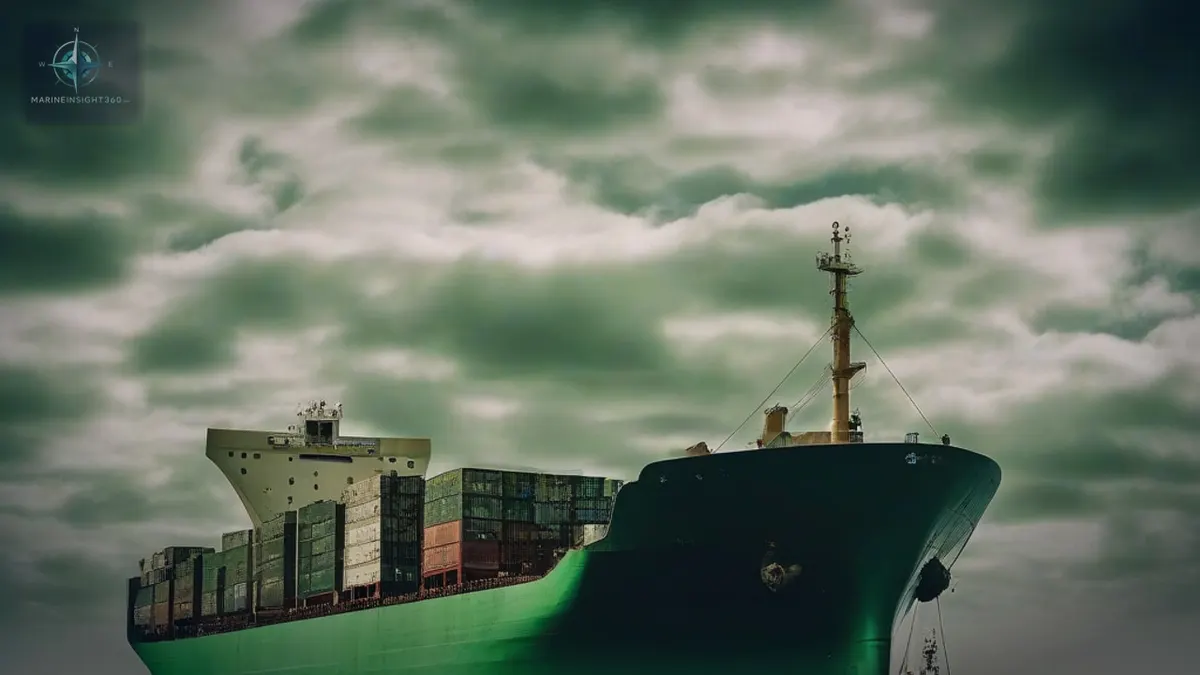 Commercial vessel at sea with clean-water environmental monitoring context